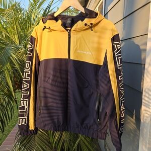 Alphalete Men's Yellow and Black Windbreaker
